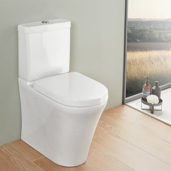 Villeroy & Boch O.novo Comfort Height Rimless Close Coupled Toilet with Push Button Cistern - Soft Close Seat