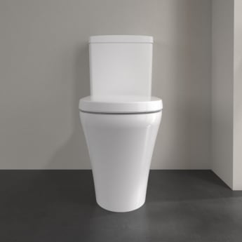 Villeroy & Boch O.novo Comfort Height Rimless Close Coupled Toilet with Push Button Cistern - Soft Close Seat