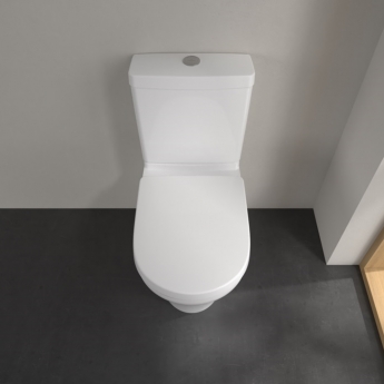 Villeroy & Boch O.novo Comfort Height Rimless Close Coupled Toilet with Push Button Cistern - Soft Close Seat