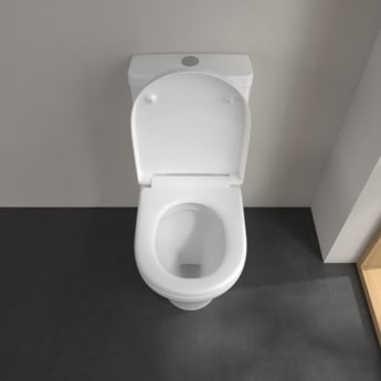 Villeroy & Boch O.novo Comfort Height Rimless Close Coupled Toilet with Push Button Cistern - Soft Close Seat