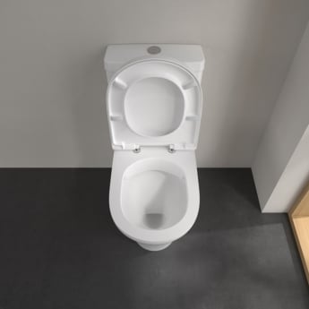 Villeroy & Boch O.novo Comfort Height Rimless Close Coupled Toilet with Push Button Cistern - Soft Close Seat