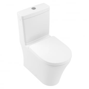 Villeroy & Boch O.novo Comfort Height Rimless Close Coupled Toilet with Push Button Cistern - Soft Close Seat