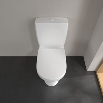 Villeroy & Boch O.novo Close Coupled Toilet with Push Button Cistern - Soft Close Seat