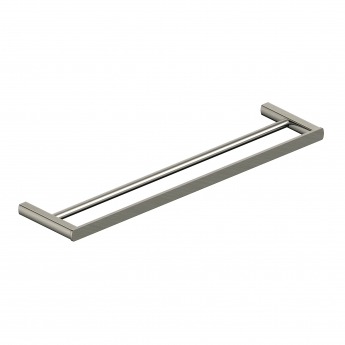 RAK Petit Square Double Towel Bar 620mm Wide - Brushed Nickel