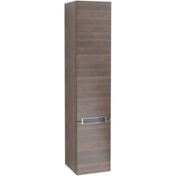 Villeroy & Boch Subway 2.0 Left Handed Wall Hung 2-Door Tall Unit 350mm Wide - Arizona Oak