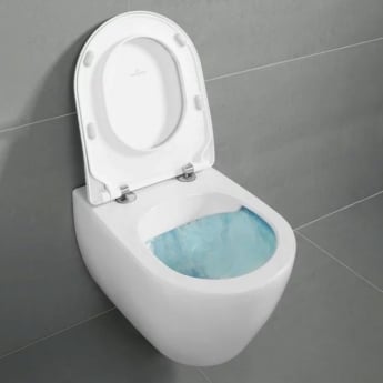 Villeroy & Boch Subway 2.0 Rimless Wall Hung Toilet with Slim Soft Close Seat - White Alpin