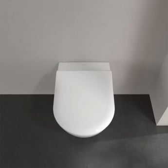 Villeroy & Boch Subway 2.0 Rimless Wall Hung Toilet with Slim Soft Close Seat - White Alpin