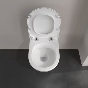 Villeroy & Boch Subway 2.0 Rimless Wall Hung Toilet with Slim Soft Close Seat - White Alpin