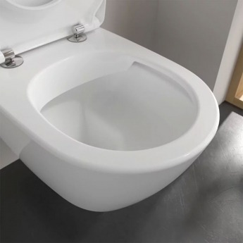 Villeroy & Boch Subway 2.0 Rimless Wall Hung Toilet with Slim Soft Close Seat - White Alpin