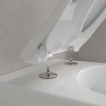 Villeroy & Boch Subway 2.0 Rimless Wall Hung Toilet with Slim Soft Close Seat - White Alpin