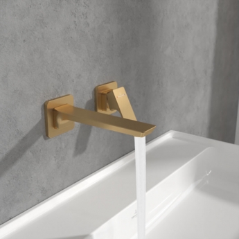 Villeroy & Boch Subway 3.0 Wall Mounted Basin Mixer Tap without Waste - Brushed Gold