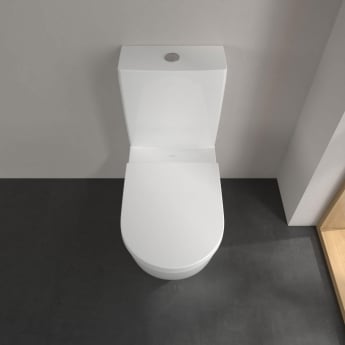 Villeroy & Boch Subway 3.0 Rimless TwistFlush Close Coupled Toilet with Push Button Cistern Side/Rear Entry - Soft Close Seat