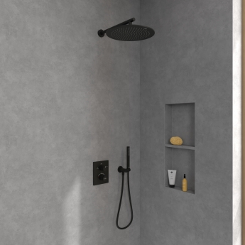 Villeroy & Boch Universal Thermostatic Concealed Shower Valve Dual Outlet - Matt Black