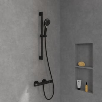 Villeroy & Boch Universal Thermostatic Round Bar Shower Valve - Matt Black