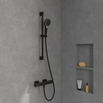 Villeroy & Boch Universal Thermostatic Square Bar Shower Valve - Matt Black