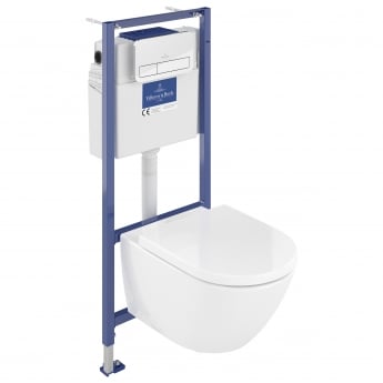 Villeroy & Boch ViPro 2.0 Frame Bundle with Subway 3.0 Twistflush WH Toilet and Chrome Flush Plate