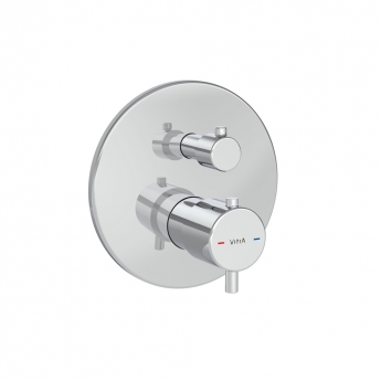 Vitra Round Thermostatic Concealed Shower Valve 2 Outlet - Chrome