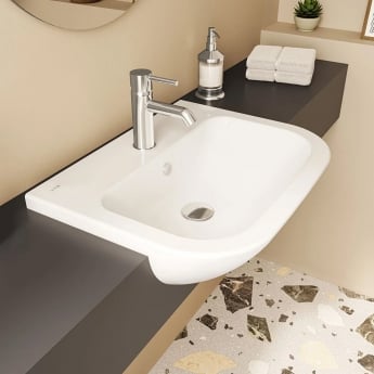 Vitra S20 Semi Recessed Basin 550mm Wide 1 Tap Hole