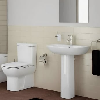 Vitra S20 Cloakroom Basin and Full Pedestal 450mm Wide 1 Tap Hole