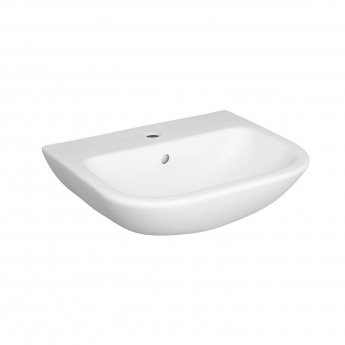 Vitra S20 Cloakroom Basin and Small Semi Pedestal 450mm Wide 1 Tap Hole