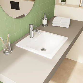 Vitra S20 Compact Countertop Inset Basin Front Overflow 450mm Wide - 1 Tap Hole