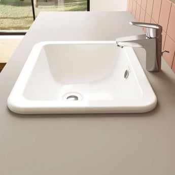 Vitra S20 Compact Countertop Inset Basin Front Overflow 450mm Wide - 0 Tap Hole