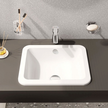 Vitra S20 Compact Countertop Inset Basin Front Overflow 450mm Wide - 0 Tap Hole