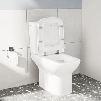 Vitra S20 Close Coupled Toilet Open Back Push Button Cistern - Soft Close Seat