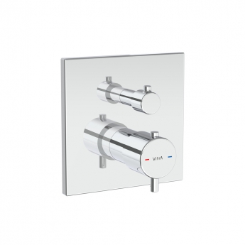 Vitra Square Thermostatic Concealed Shower Valve 2 Outlet - Chrome