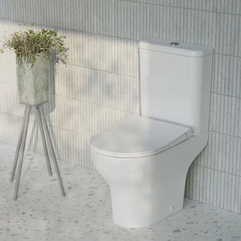 Vitra Zentrum Close Coupled BTW Toilet Push Button Cistern - Quick Release Soft Close Seat