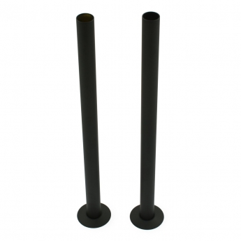 West 300mm Radiator Valve Pipe Sleeve Kit Pair - Satin Black