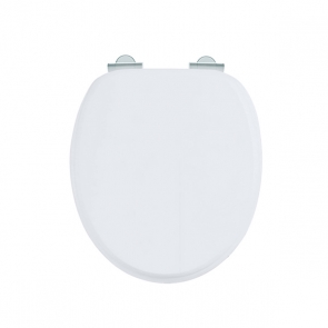 Burlington Standard Moulded Wood Toilet Seat Soft Close Hinges Matt White