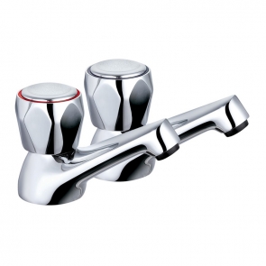 Delphi 1/2 Inch Club Basin Taps Pair - Chrome