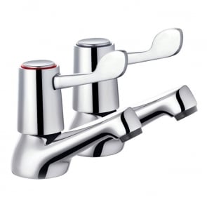 Delphi 1/2 Inch Lever Basin Taps Pair - Chrome