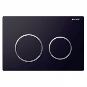 Geberit Kappa21 Dual Flush Plate - Black/Gloss Chrome Plated