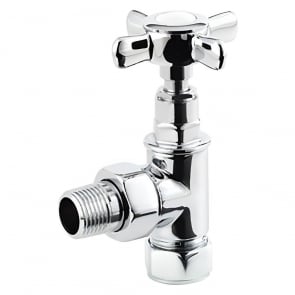 Heatwave Crosshead Angled Radiator Valves Pair - Chrome