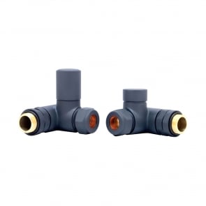 Heatwave Dual Fuel Corner Radiator Valves Pair - Anthracite