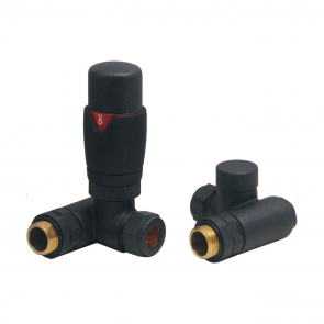 Heatwave Dual Fuel Corner Thermostatic Radiator Valve Set - Anthracite