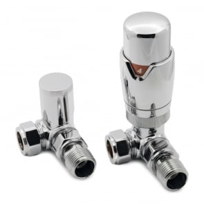 Heatwave Prime Corner Thermostatic Radiator Valve Set - Chrome