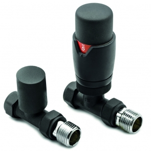 Heatwave Prime Straight Thermostatic Radiator Valve Set - Anthracite