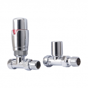 Heatwave Prime Straight Thermostatic Radiator Valve Set - Chrome