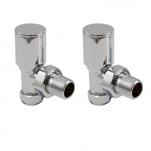 Heatwave Round Angled Radiator Valves Pair - Chrome