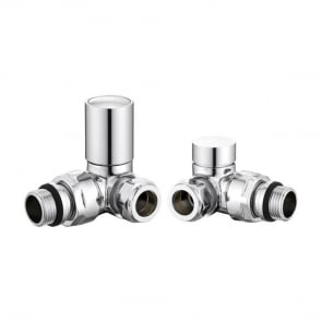 Heatwave Round Corner Radiator Valves Pair - Chrome