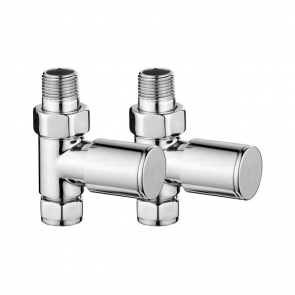 Heatwave Round Straight Radiator Valves Pair - Chrome