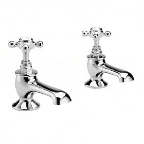 Hudson Reed Topaz Hexagonal Crosshead Basin Taps Pair - Chrome