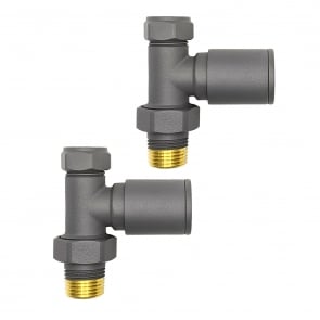 Prestige Modern Straight Radiator Valves 15mm (Pair) - Anthracite