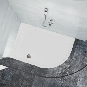 Merlyn MStone Offset Quadrant Shower Tray 1200mm x 800mm Right Handed (inc Waste)