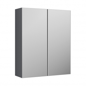 Nuie Arno Mirrored Bathroom Cabinet (50/50) 715mm H x 600mm W - Satin Grey