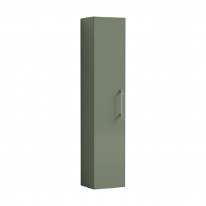 Nuie Arno Wall Hung 1-Door Tall Unit 300mm Wide - Satin Green