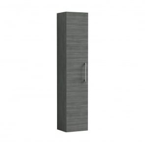 Nuie Arno Wall Hung 1-Door Tall Unit 300mm Wide - Anthracite Woodgrain